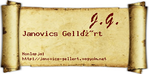 Janovics Gellért névjegykártya